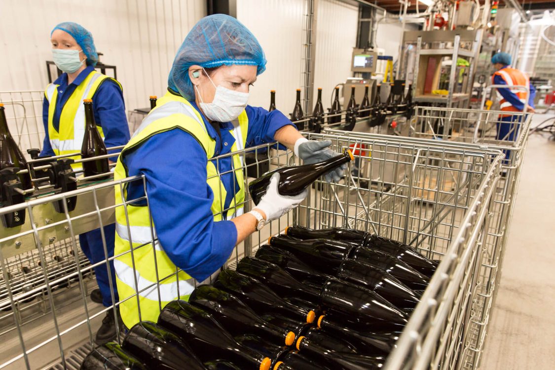 Bottling Team Member Wearing Mask
