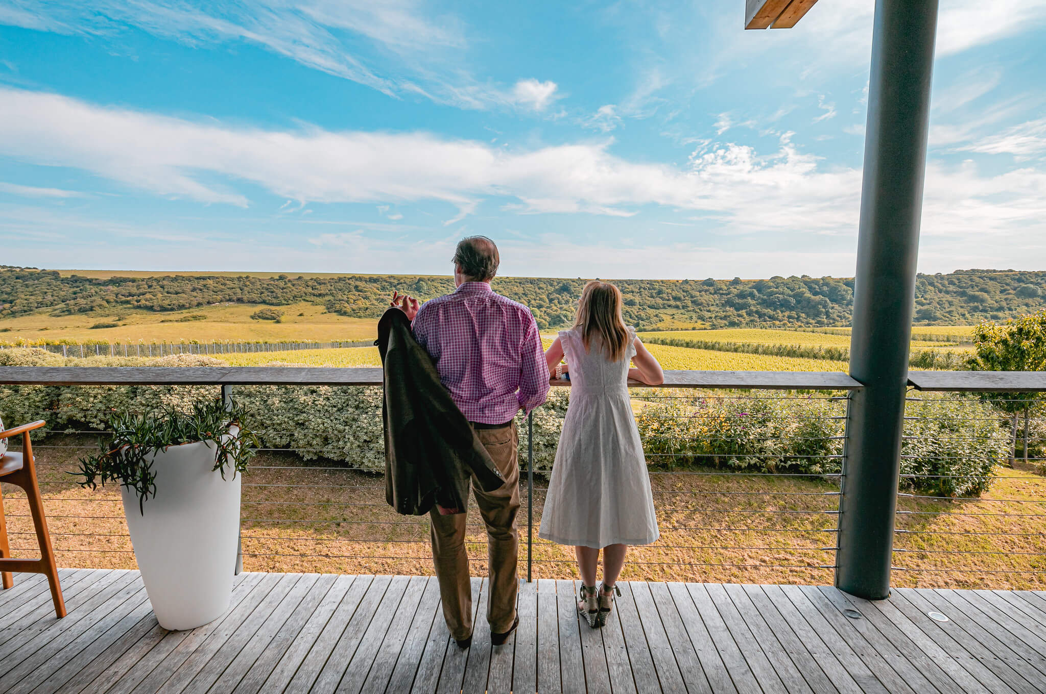 Couple on the Tasting Room Balcony