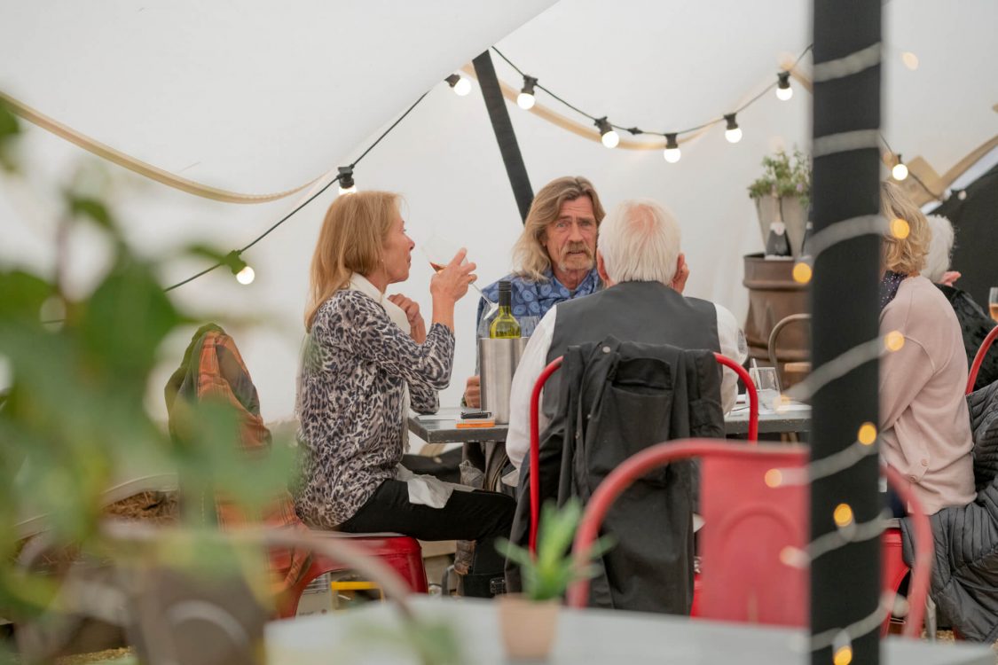 Dining in a marquee