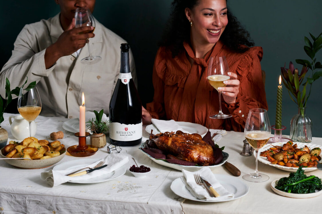 Festive Table Setting with Rathfinny Blanc de Noirs Magnum