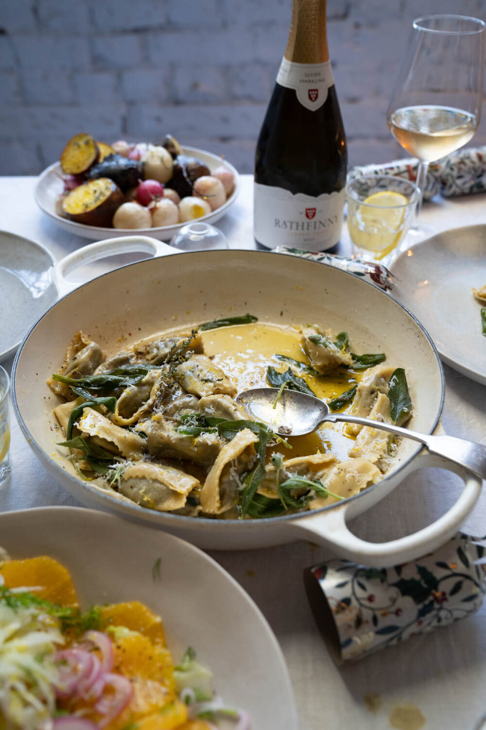 Mushroom Pasta and Classic Cuvee