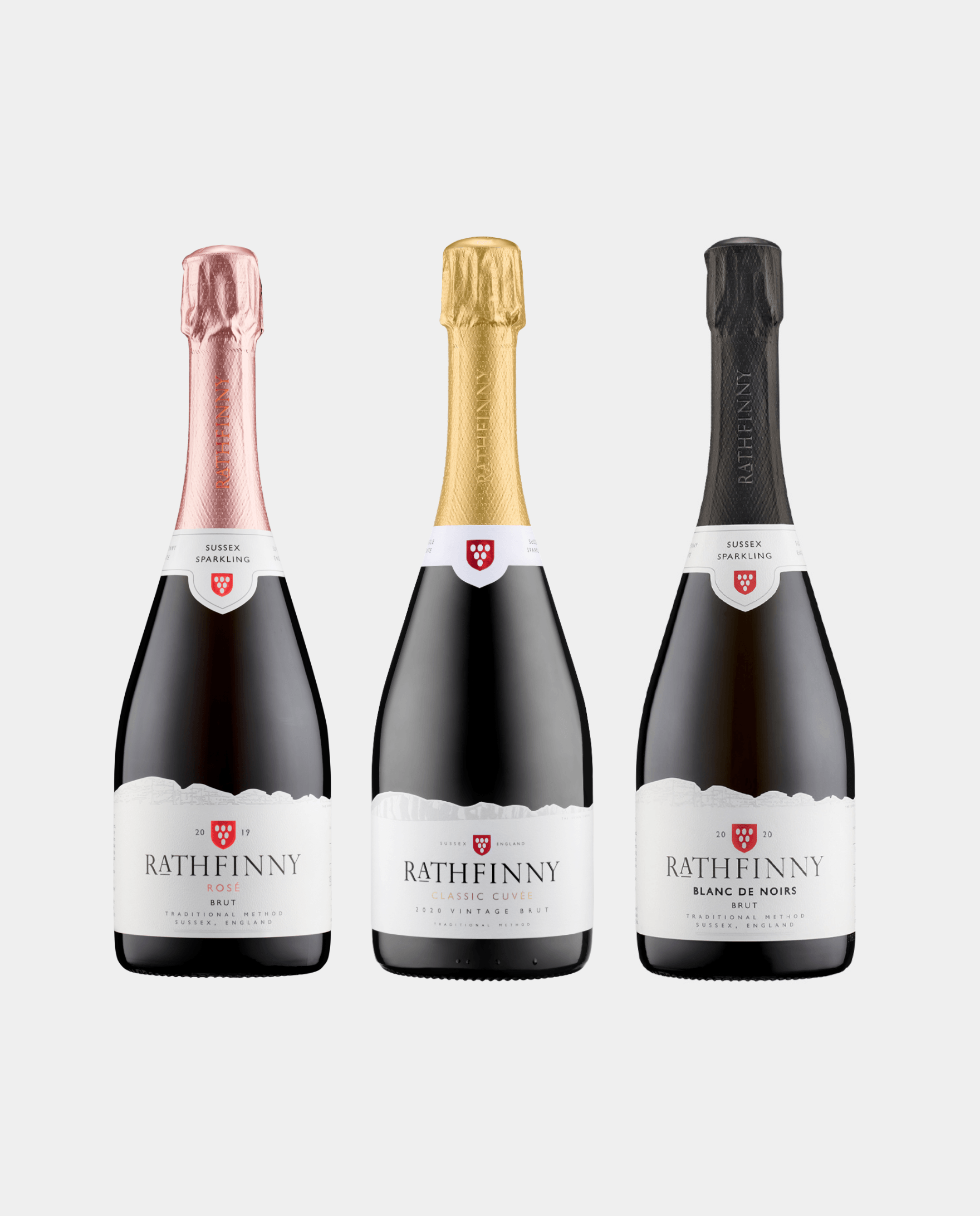 Rathfinny Pinot Noir 3 Bottle Case 2020 Classic 2019 Rose 2020 Blanc de Noirs